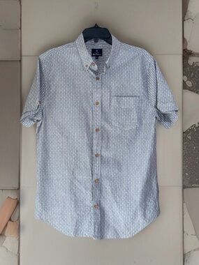 NwoT Ben Sherman Gray & White Short Sleeve Button-Down Textured Shirt-L